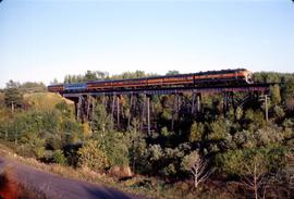 Great Northern Railway Train 19, Gopher, at Holyoke, Minnesota in 1967.