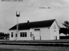 Great Northern Depot at Russell, Minnesota, undated