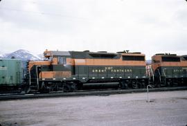 Great Northern Railway 3027 at Whitefish, Montana in 1970.