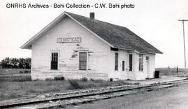 Great Northern Depot at Olmstead, North Dakota, 1967