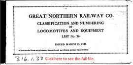 Great Northern Railway Company List of Equipment Number 24, 1923