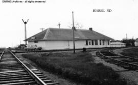 Great Northern Depot at Bisbee, North Dakota, undated