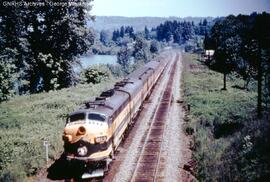 Great Northern Diesel Locomotive 353C at Kelso, Washington, 1961