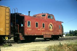 Great Northern Railway Caboose X-22at Klamath Falls Oregon in 1971.