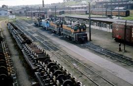 St Paul, Minnesota passenger car shops at Jackson Street; Class SW-4 General Motors Electro Motiv...