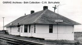 Great Northern Depot at Bisbee, North Dakota, 1969