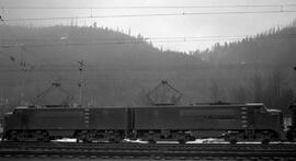 Great Northern Electric Locomotives 5025 and 5026 at Skykomish, Washington, 1952