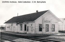 Great Northern Depot at Kevin, Montana, 1973