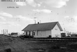 Great Northern Depot at Lignite, North Dakota, undated