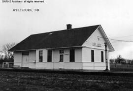 Great Northern Depot at Wellsburg, North Dakota, undated