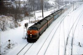 Great Northern Railway Train 27 at Minneapolis, Minnesota in 1968.