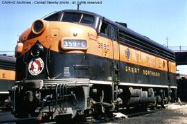 Great Northern Diesel Locomotive 359C at Saint Paul, Minnesota, 1967