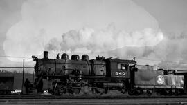 Great Northern Steam Locomotive 840 at Hillyard, Washington, undated