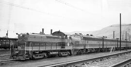 Great Northern Diesel Locomotives 135, Class NW2 and 454D at Appleyard, Washington, undated