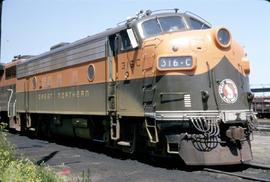 Great Northern Railway 316-C at Minneapolis, Minnesota in 1966.