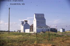 Great Northern Station Sign at Hamilton, North Dakota, undated