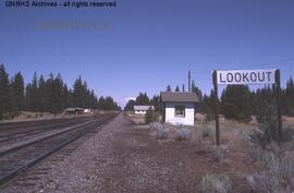 Great Northern Station Sign at Lookout, California, undated