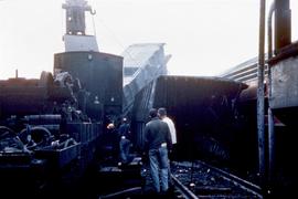 Great Northern Railway wreck scene; location and date unknown.