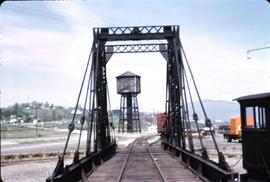 Great Northern Railway Turntable and water tower in Appleyard at Wenatchee, Washington in 1966.