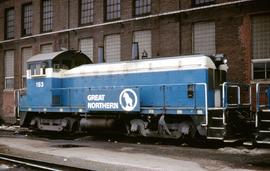 Great Northern Railway 153 at Spokane, Washington in 1968.