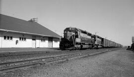 Great Northern Diesel Locomotive 400, "Hustle Muscle" at Ephrata, Washington, undated