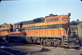 Great Northern Railway 703 at Vancouver, Washington in 1968.