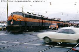 Great Northern Diesel Locomotive 354C at Spokane, Washington, 1965