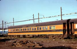 Great Northern Railway Passenger Car 949, coach at Spokane, Washington in 1969.