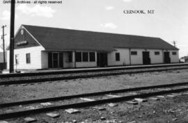 Great Northern Depot at Chinook, Montana, undated