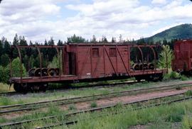 Great Northern Railway MOW X4001, Wheel Car at Whitefish, Montana in 1977.