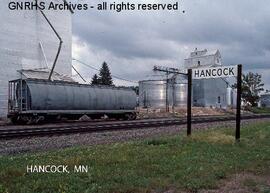 Great Northern Station Sign at Hancock, Minnesota, undated