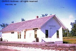 Great Northern Depot at Inkster, North Dakota, undated