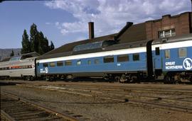 Great Northern Railway Passenger Car 1329 at Wenatchee, Washington in 1974.