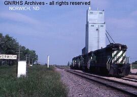 Great Northern Station Sign at Norwich, North Dakota, undated