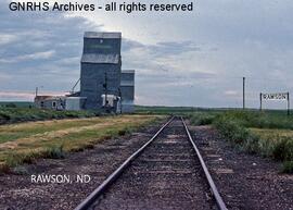 Great Northern Station Sign at Rawson, North Dakota, undated