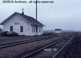 Great Northern Depot at Niobe, North Dakota, undated