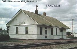 Great Northern Depot at Brady, Montana, undated