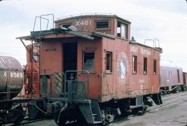 Great Northern Railway Caboose X461 at Havre, Montana in 1972.