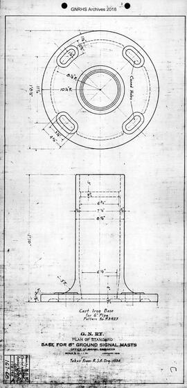 Great Northern Railway Standard Signal Plans; Base for 6 Inch Ground Signal Mast, 1918