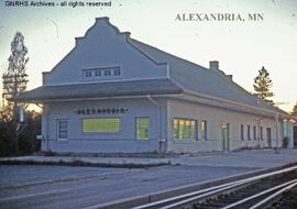 Great Northern Depot at Alexandria, Minnesota, undated