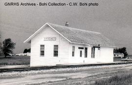 Great Northern Depot at Brocket, North Dakota, 1970