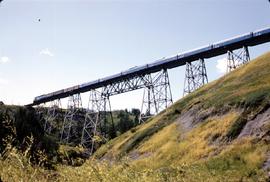 Great Northern Railway Train Number 31, Empire Builder, on Two Medicine Bridge near Glacier Park ...