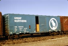 Great Northern Railway Box car 18604, at Wenatchee, Washington in 1971.