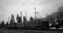 Great Northern Electric Locomotives 5025 and 5026 at Skykomish, Washington, 1952