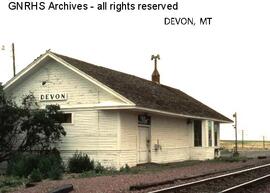 Great Northern Depot at Devon, Montana, undated