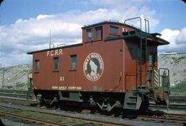Great Northern Railway Caboose X1 at Seattle, Washington in 1962.