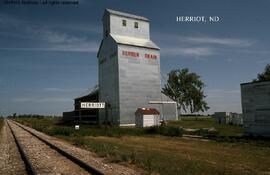 Great Northern Station Sign at Herriott, North Dakota, undated