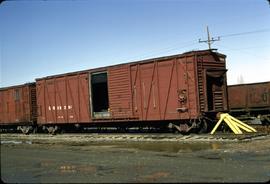 Great Northern Railway Outfit Car X5301 at Laurel, Montana in 1973.