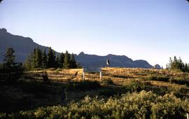 John F Stevens statue at Summit, Montana in 1969.