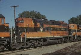 Great Northern Railway 2020 at Minneapolis Junction, Minnesota in 1969.